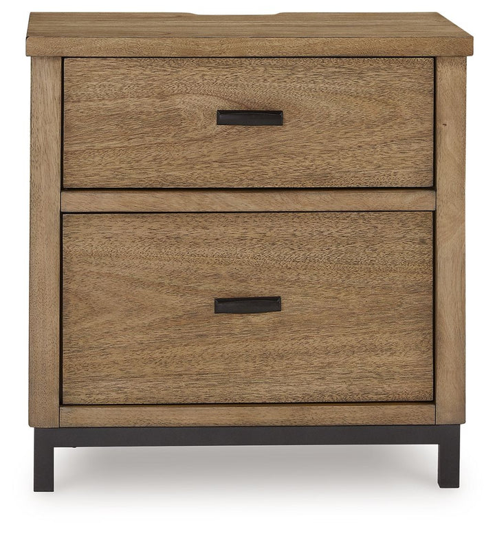 Tomtyn - Light Brown - Two Drawer Night Stand