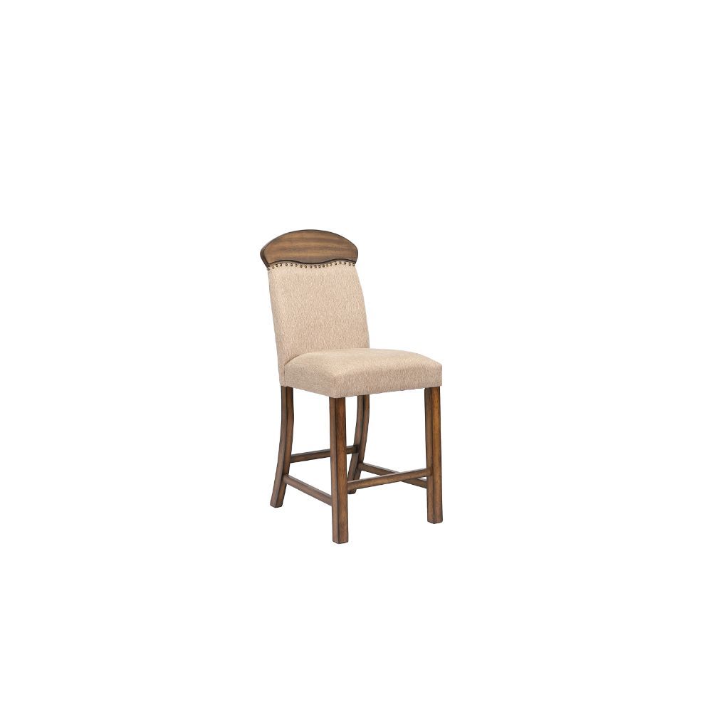 Maurice - Counter Height Chair (Set of 2) - Linen & Oak