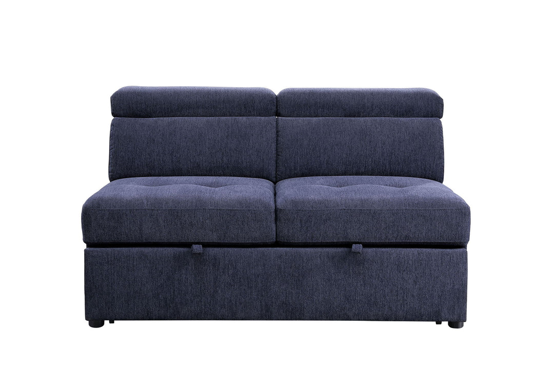 Nekoda - Sectional Sofa - Navy Blue Fabric