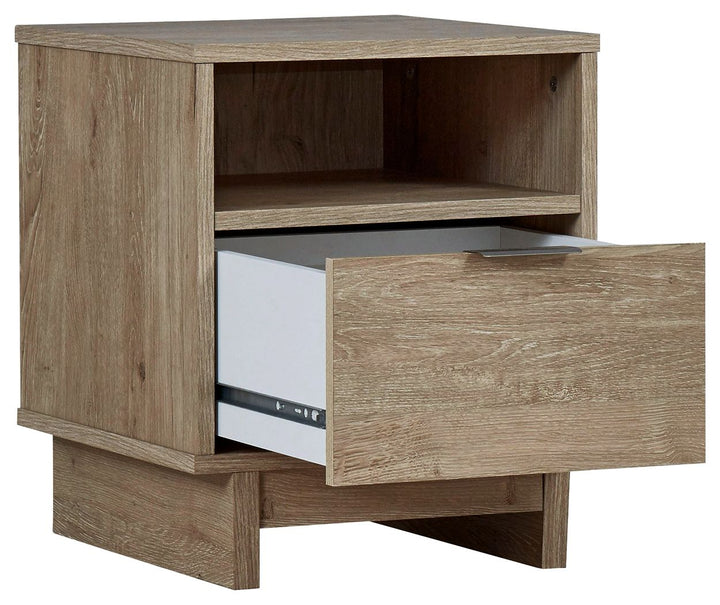 Oliah - Beige - One Drawer Night Stand - 20'' Width