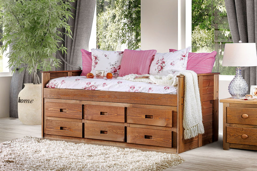 Lia - Twin Captain Bed With Slat Kit - Mahogany