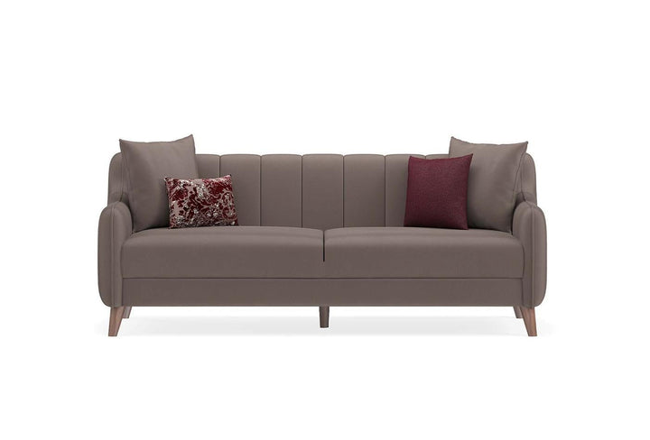 Dusty Rose Velvet Fabia 3-Seater Sofa Bed with Storage