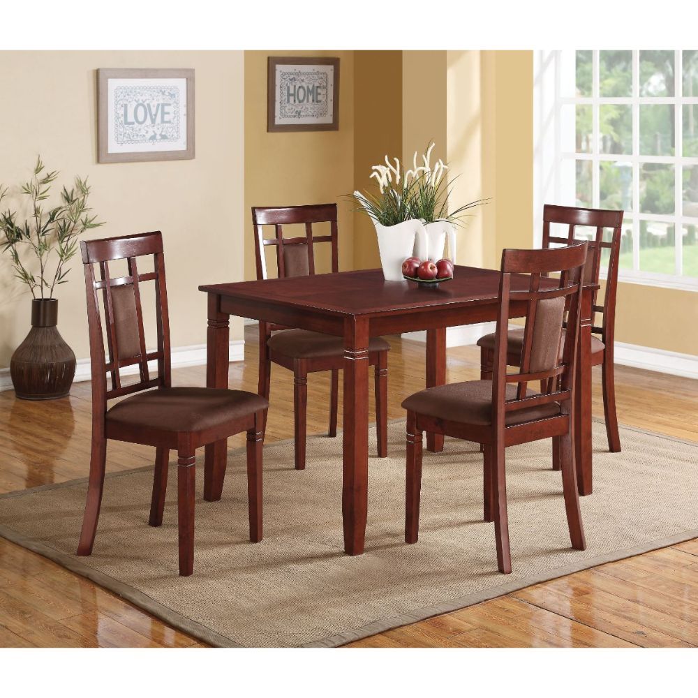 Sonata - Dining Table - Cherry & Chocolate Microfiber