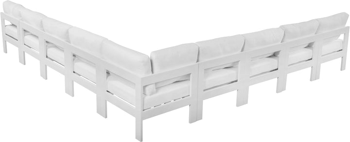 Nizuc - Outdoor Patio Modular Sectional 9 Piece - White - Metal