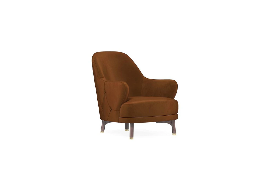 Orange Velvet Navona Armchair