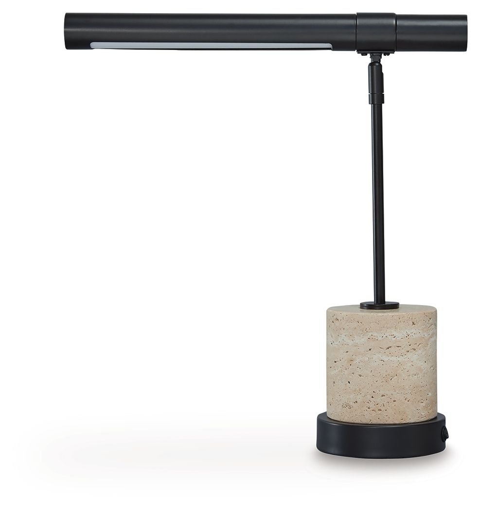 Vinmour - Brown / Beige - Metal Desk Lamp