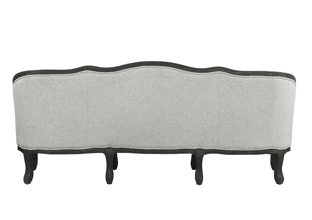 Samael - Sofa - Gray Linen & Dark Brown Finish