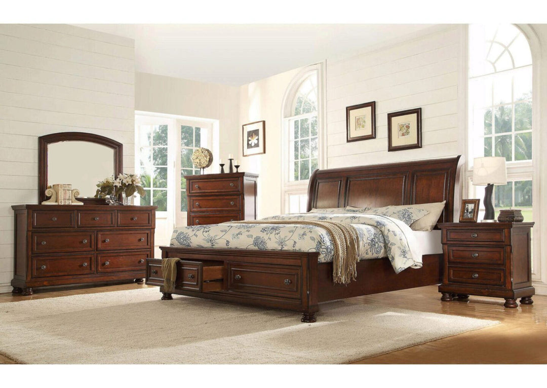 Baltimore Dark Walnut Storage Bedroom Set