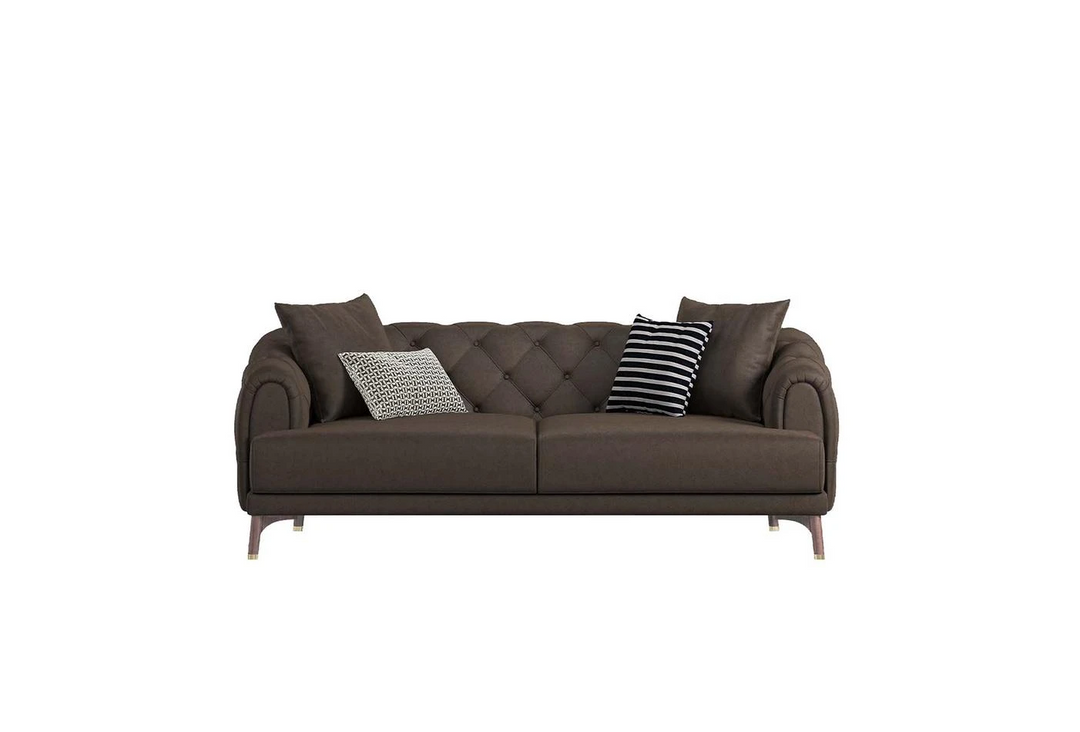 Brown Faux Leather Navona 2.5-Seater Sofa