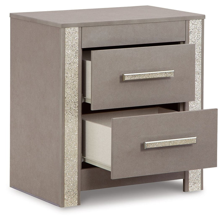 Surancha - Gray - Two Drawer Night Stand