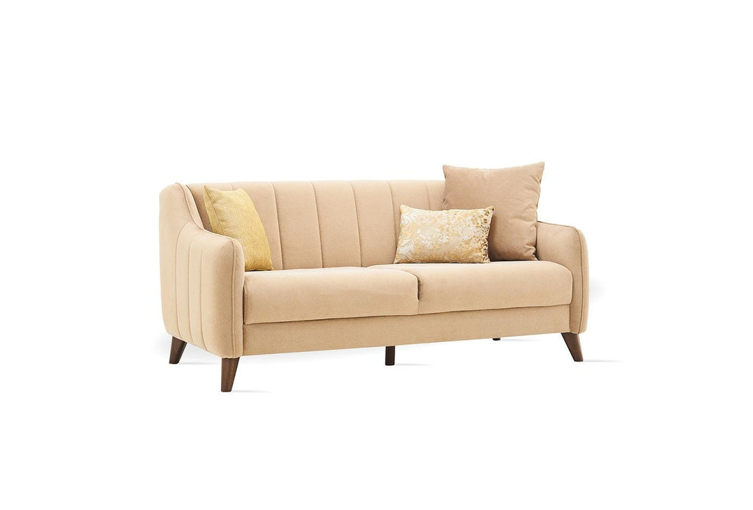 Light Brown Velvet Fabia 2-Seater Sofa