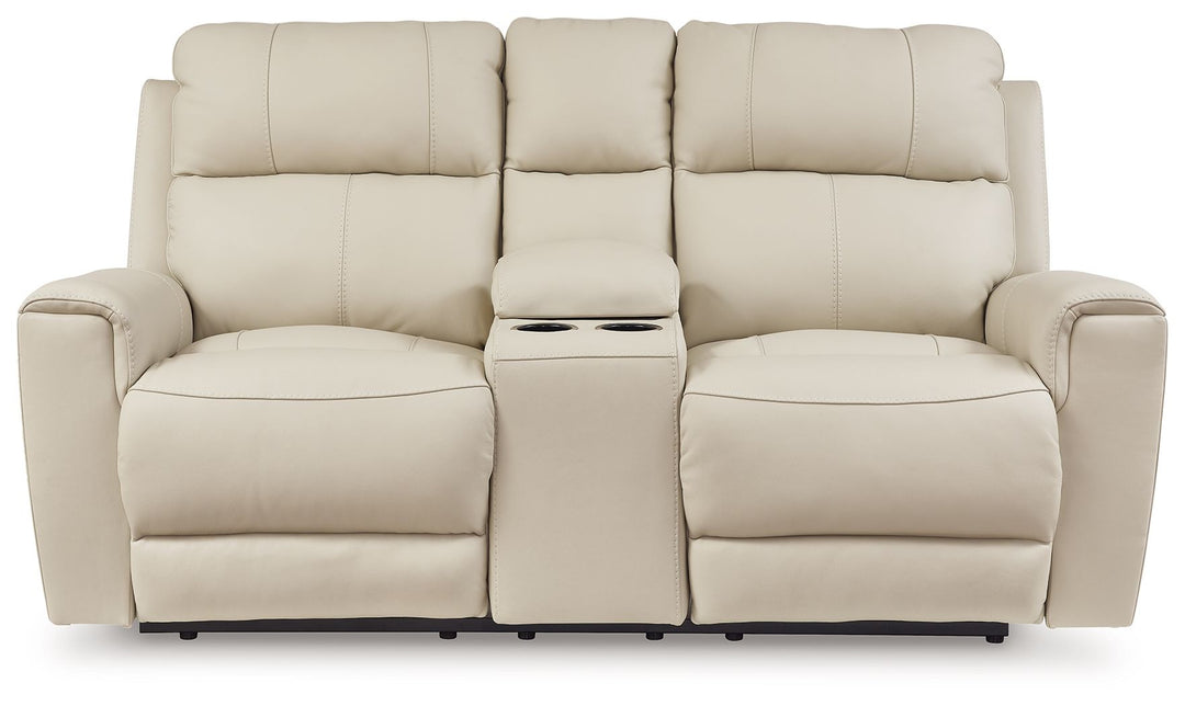 Dahlmoore - Almond - Dbl Power Reclining Loveseat With Console