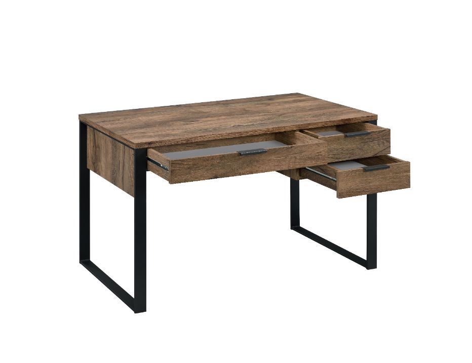 Aflo - Writing Desk - Weathered Oak & Black Finish