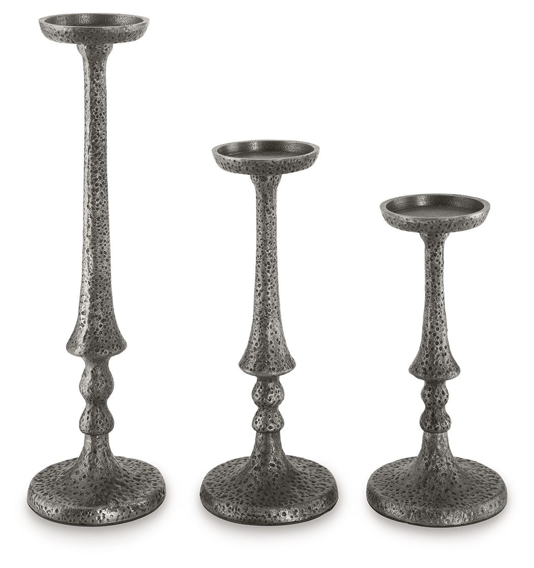 Eravell - Pewter Finish - Candle Holder Set (Set of 3)