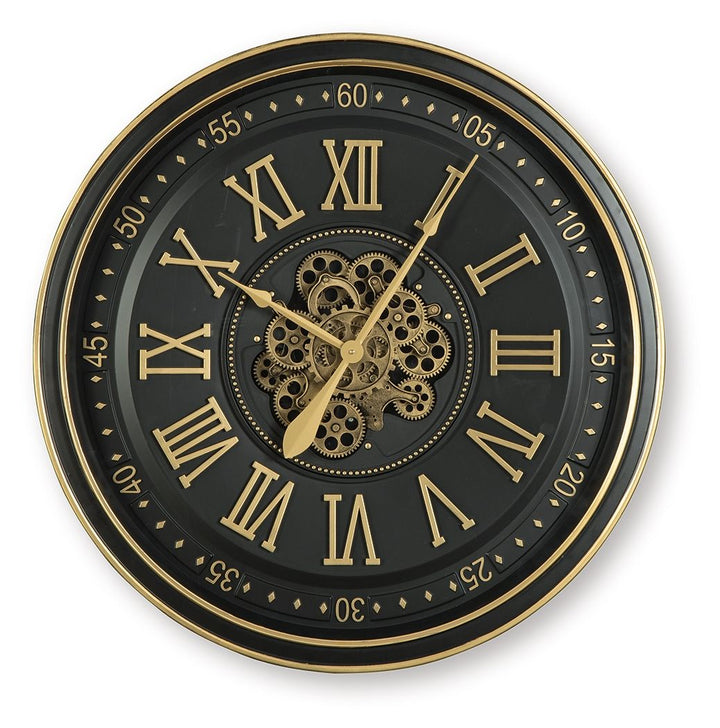 Dairton - Black / Gold Finish - Wall Clock