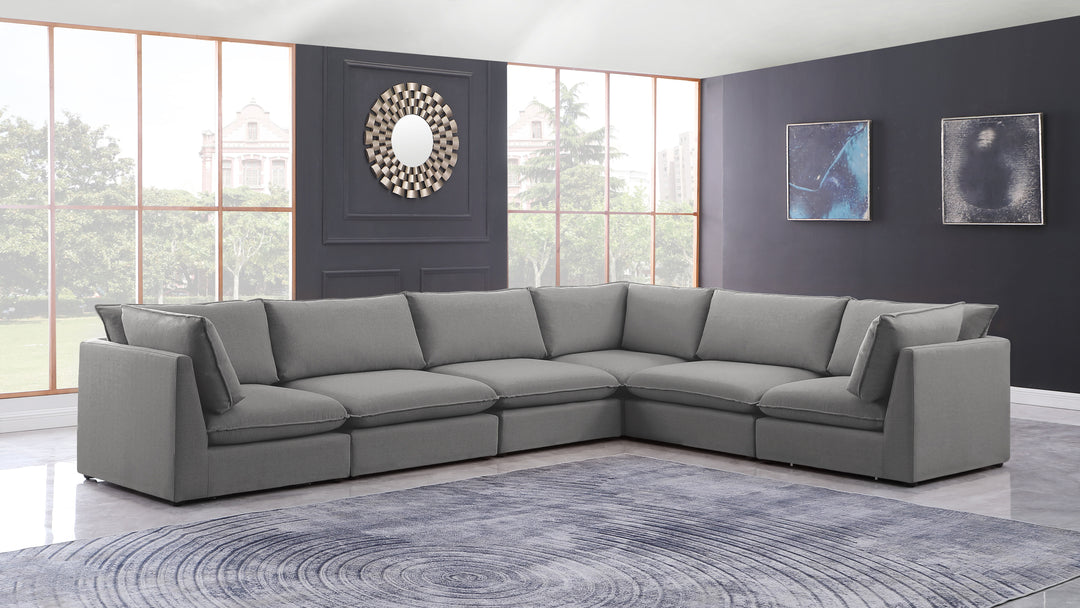 Mackenzie - Modular Sectional 6 Piece - Gray - Fabric