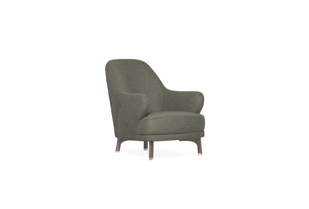 Dark Taupe Faux Leather Navona Armchair