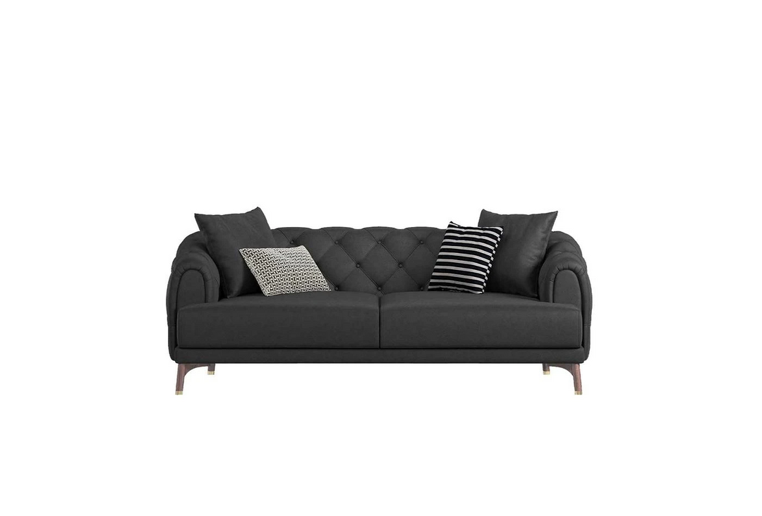 Dark Brown Faux Leather Navona 2.5-Seater Sofa