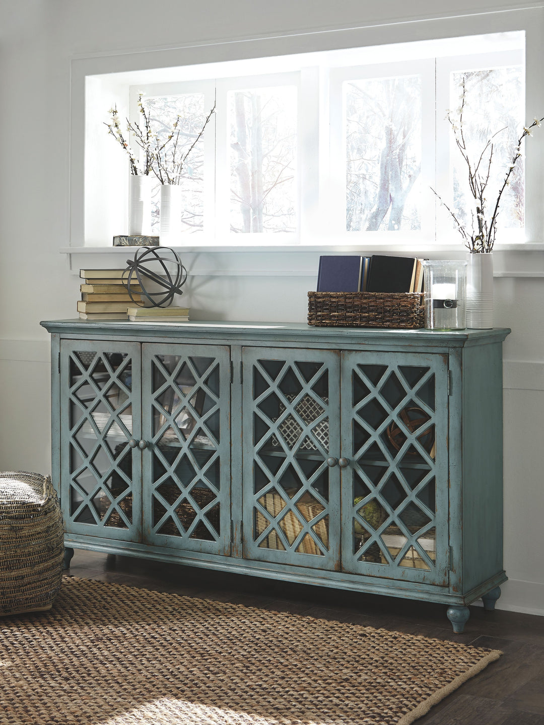 Mirimyn - Antique Teal - Accent Cabinet - Vintage Finish