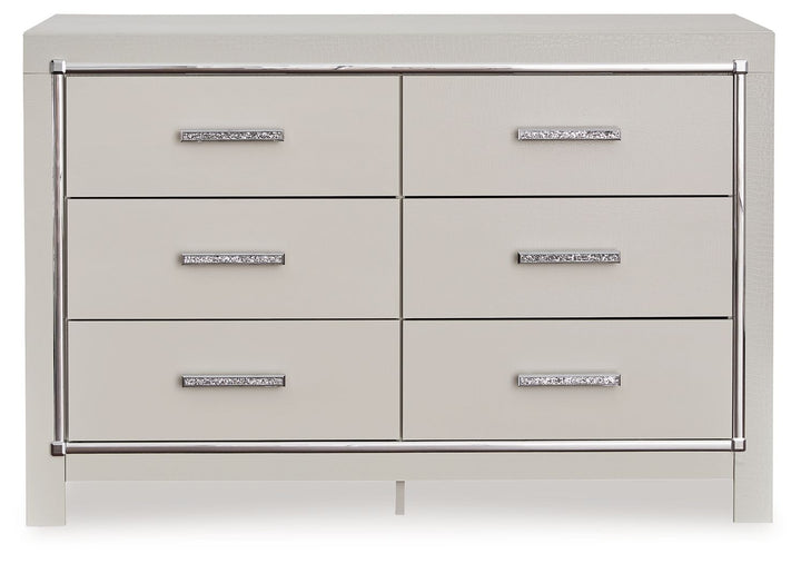 Zyniden - Silver - Six Drawer Dresser