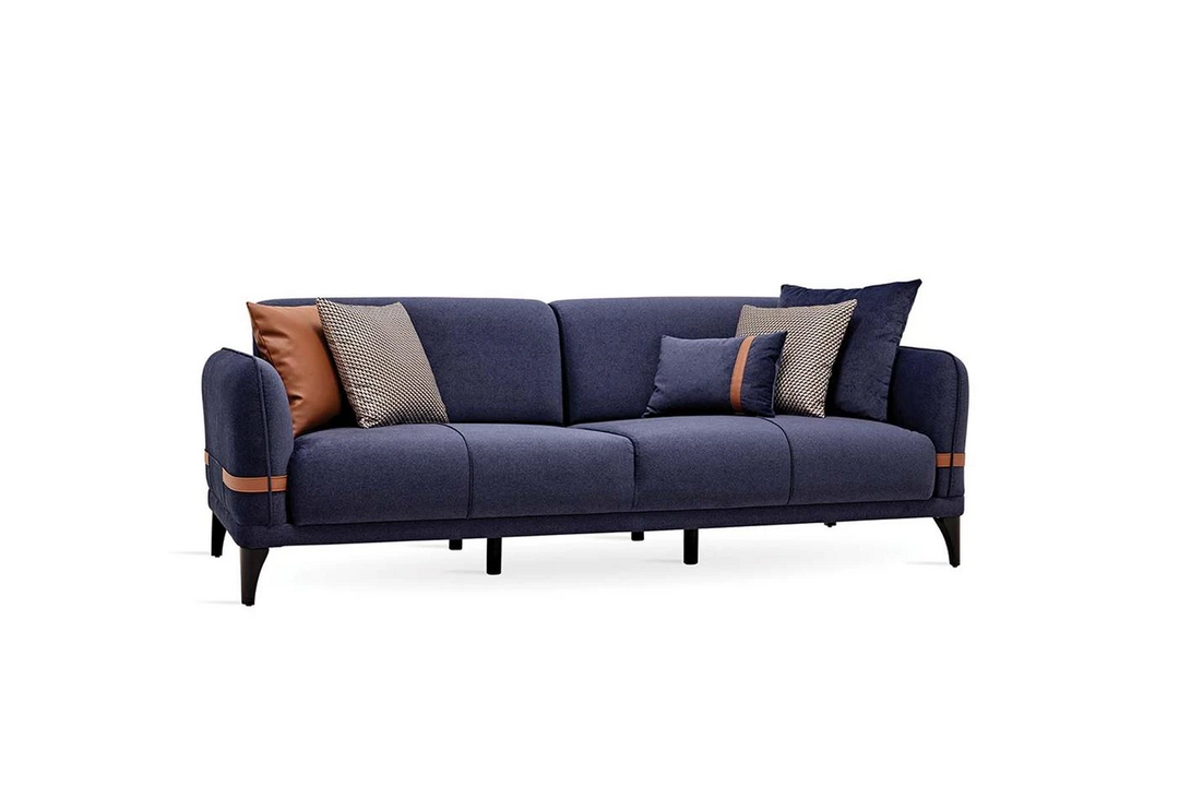 Linz 3-Seater Sofa Bed, Velvet (Blue)