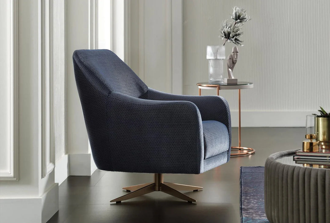 Vienna Armchair Swivel leg Dark Petrol