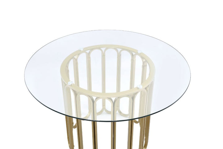 Pacheco - Dining Table - Clear Glass Top & Gold Finish