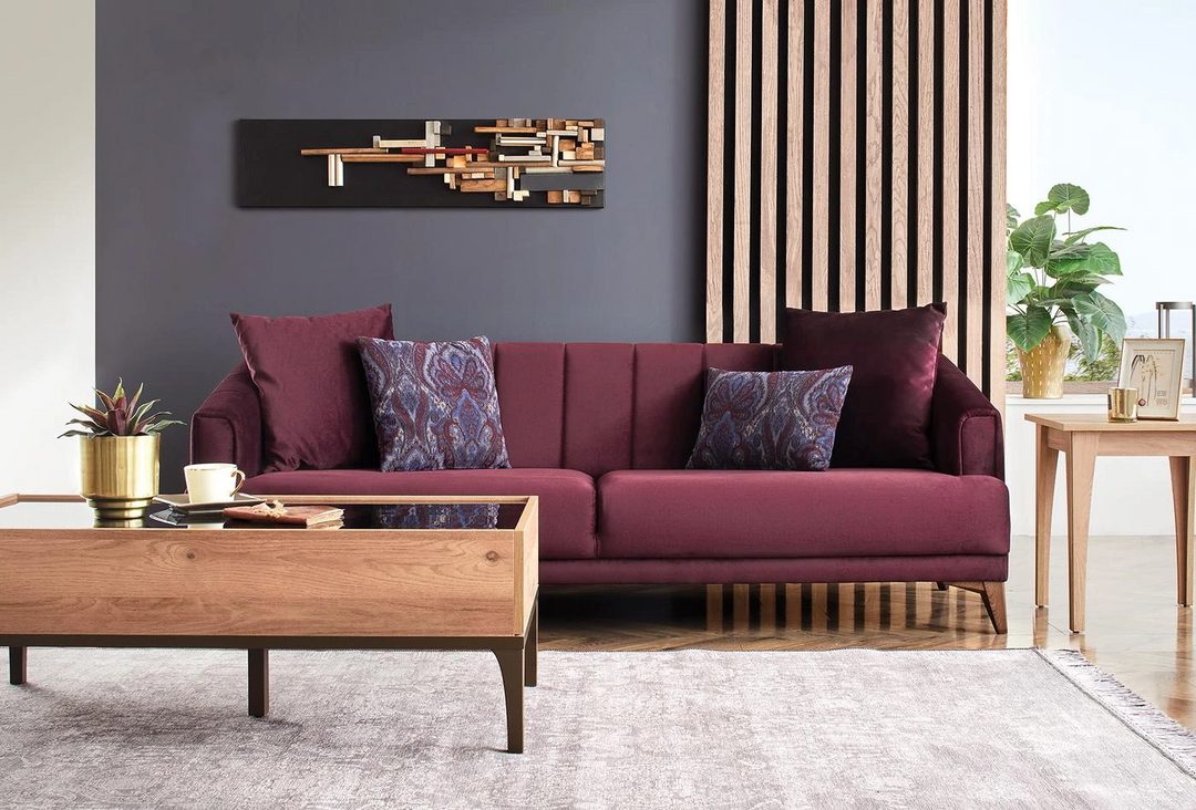 Dark Brown Velvet Sona 3-Seater Sofa Bed