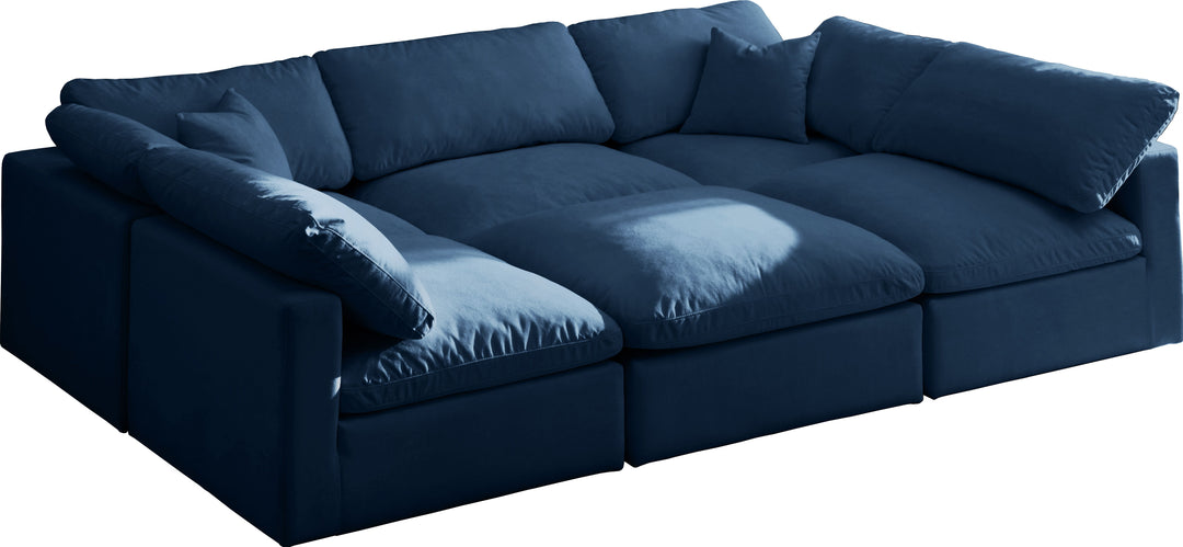 Plush - Velvet Standart Comfort Modular Sectional - Navy - Fabric