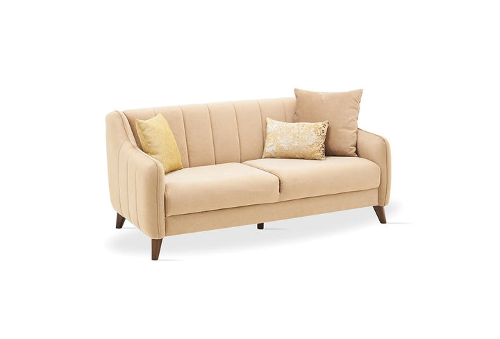 Light Brown Velvet Fabia 2-Seater Sofa