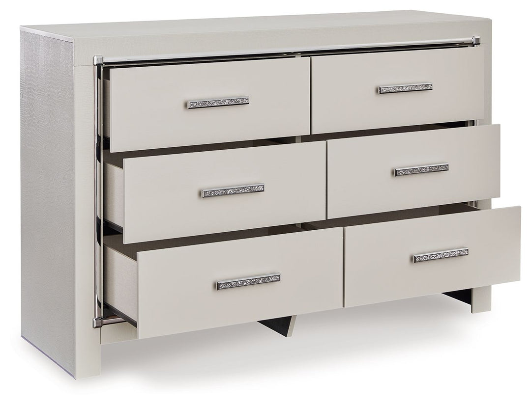 Zyniden - Silver - Six Drawer Dresser