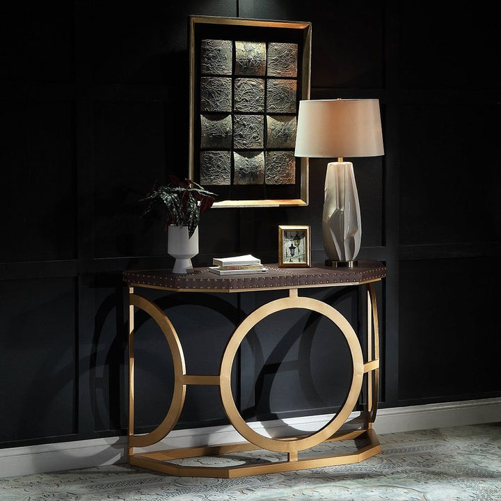 Solara - Console Table - Brown & Gold