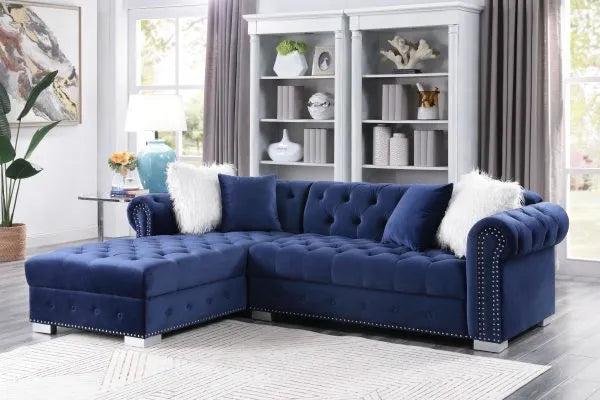 Sirona velvet blue sectional