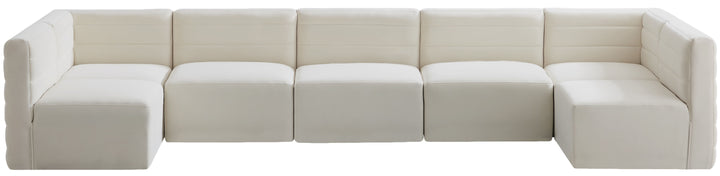 Quincy - Modular Sectional 7 Piece - Cream - Fabric