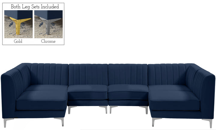 Alina - Modular Sectional 6 Piece - Navy - Fabric