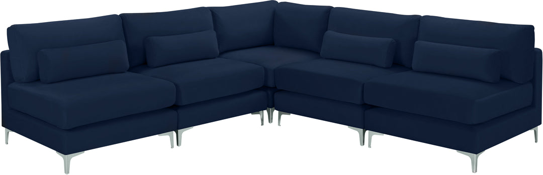 Julia - Modular Sectional 5 Piece - Navy - Fabric