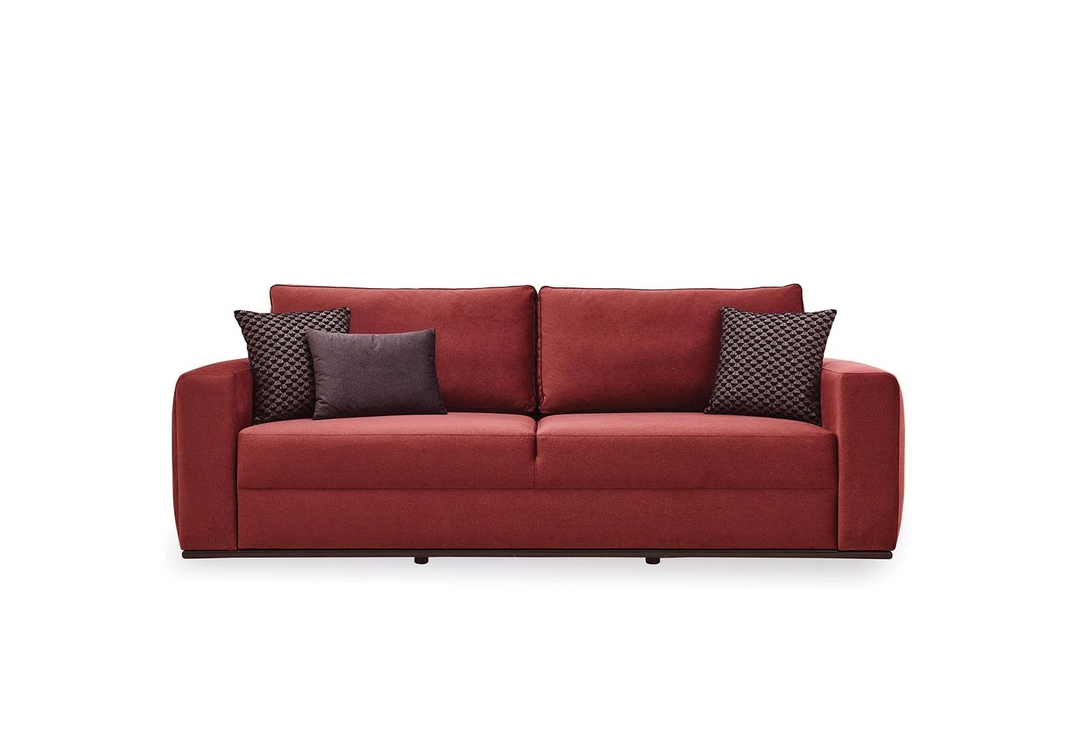 Carino 3-Seater Sofa, Velvet (Burgundy)