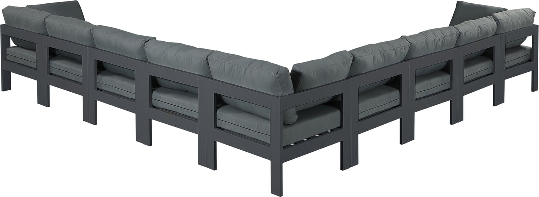 Nizuc - Outdoor Patio Modular Sectional 9 Piece - Grey - Modern & Contemporary