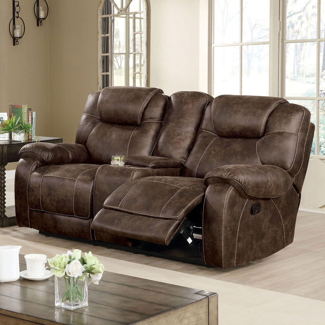 Kennedy - Motion Loveseat - Dark Brown