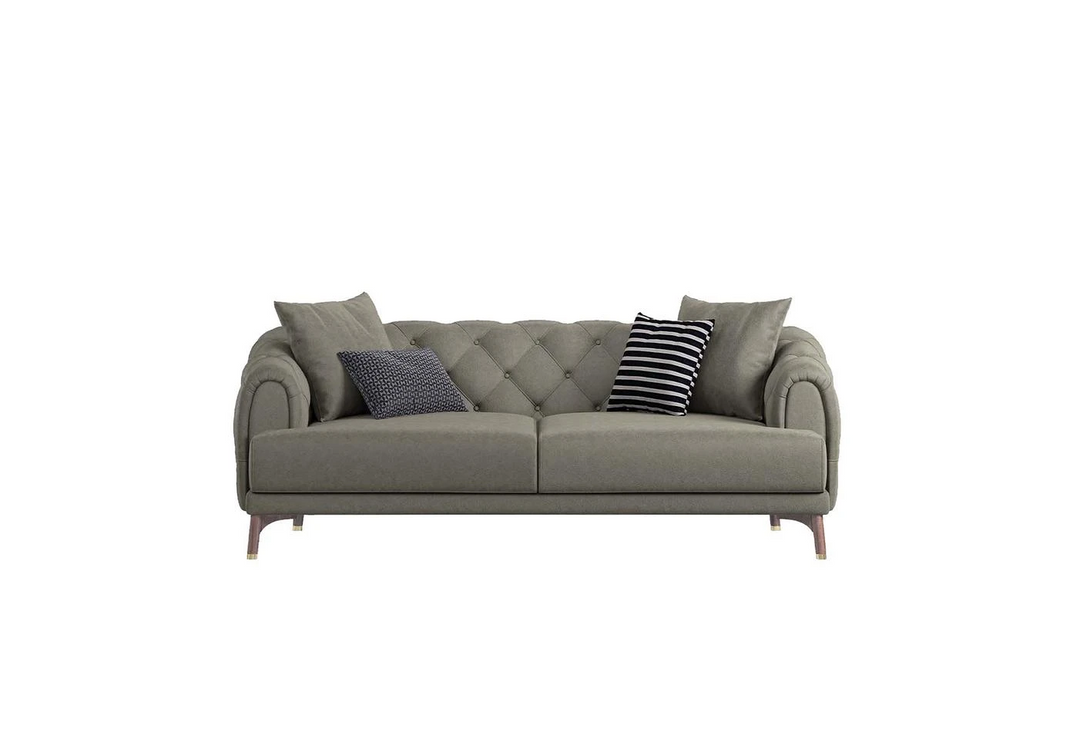 Dark Taupe Faux Leather Navona 2.5-Seater Sofa