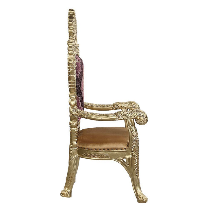 Bernadette - Arm Chair (Set of 2) - Pattern Fabric & Gold Finish