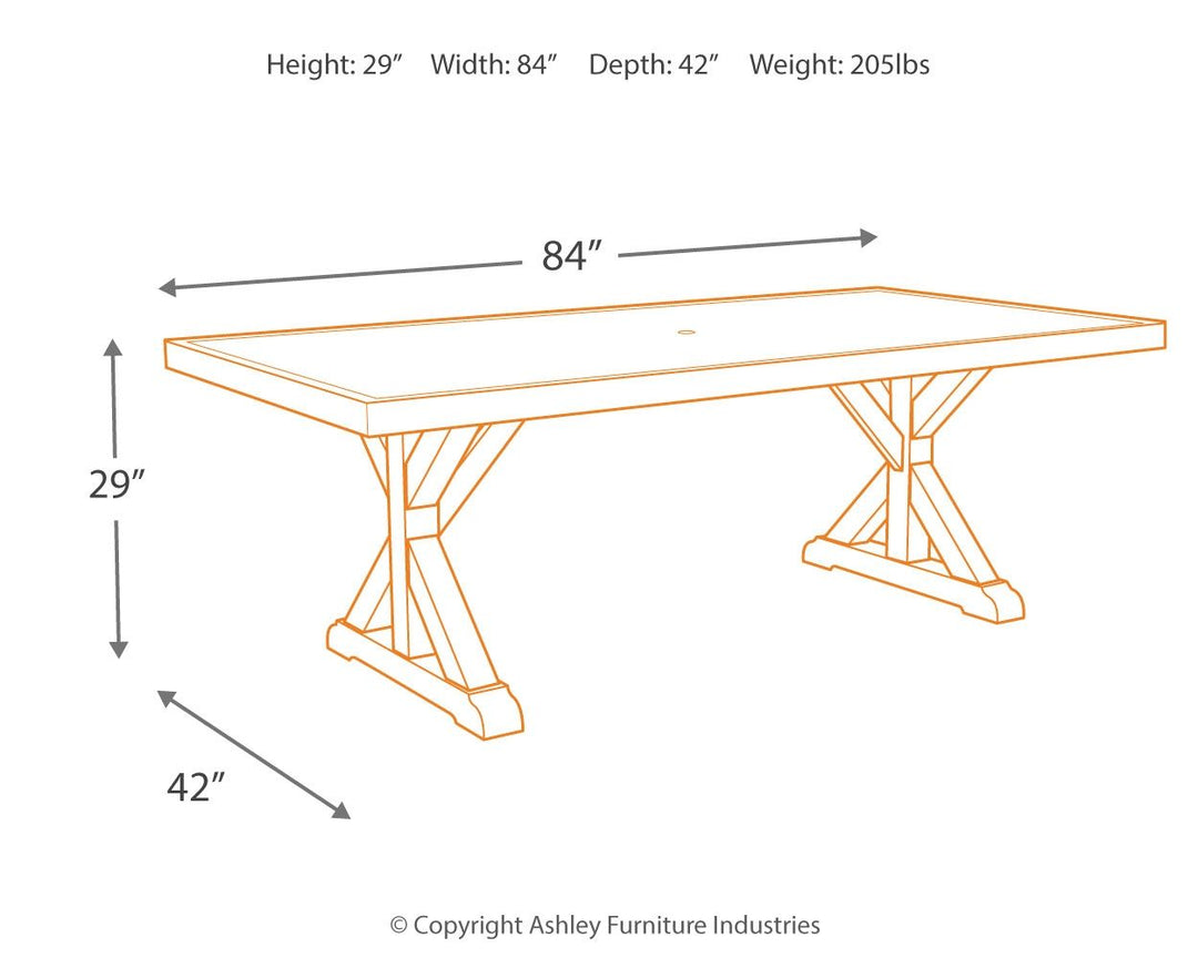 Beachcroft - Rect Dining Table W/Umb Opt