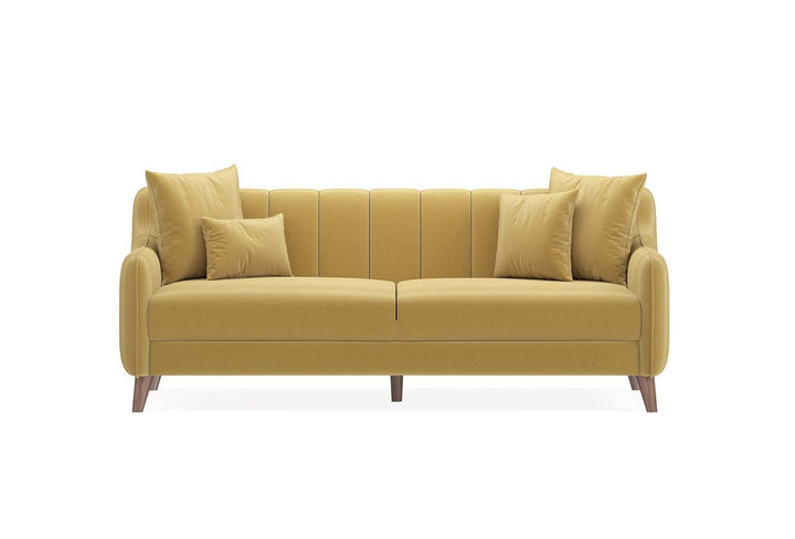 Mustard Colt Feather Fabia 3-Seater Sofa Bed with Storage