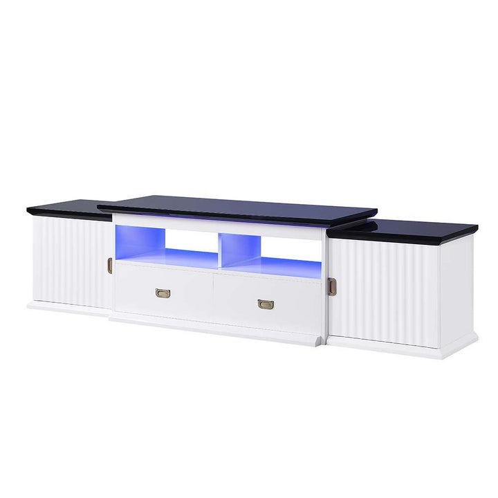 Barend - TV Stand - White & Black High Gloss Finish