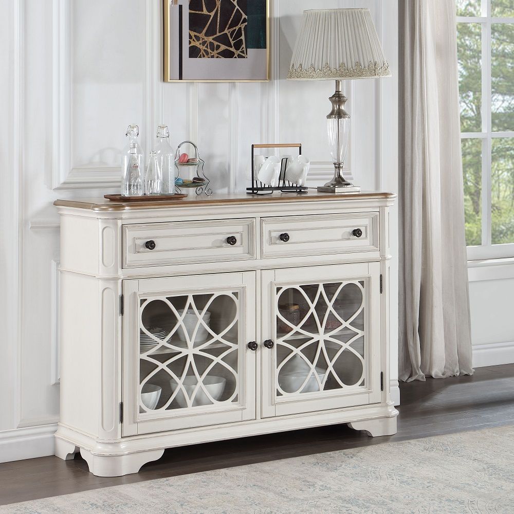 Florian - Server - Antique White & Oak