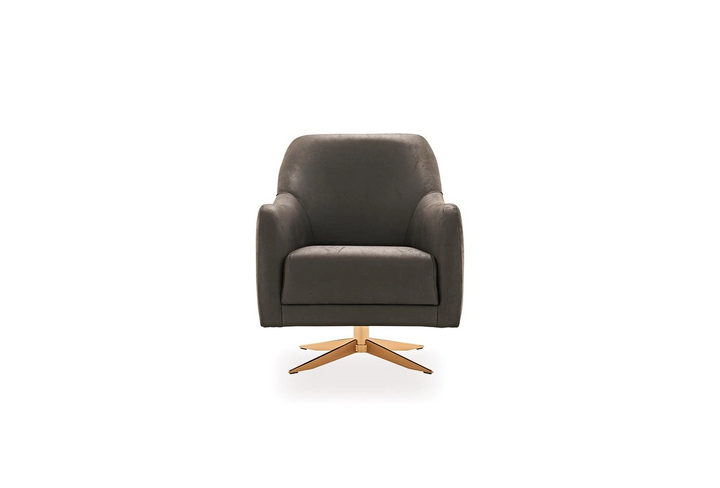 Vienna Swivel Armchair, Faux Leather (Dark Brown)