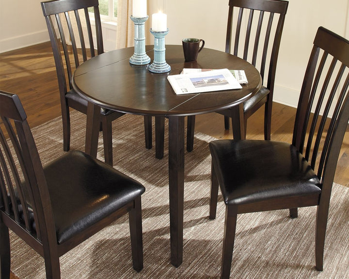 Hammis - Dark Brown - Round Drm Drop Leaf Table