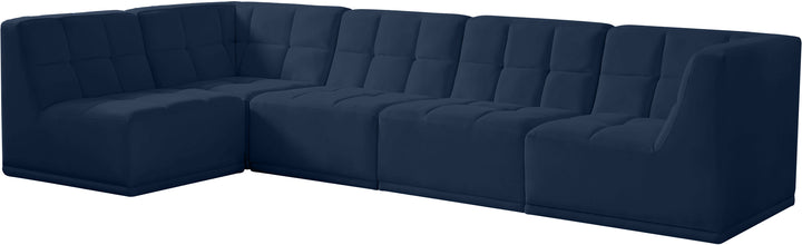 Relax - Modular Sectional 5 Piece - Navy - Fabric