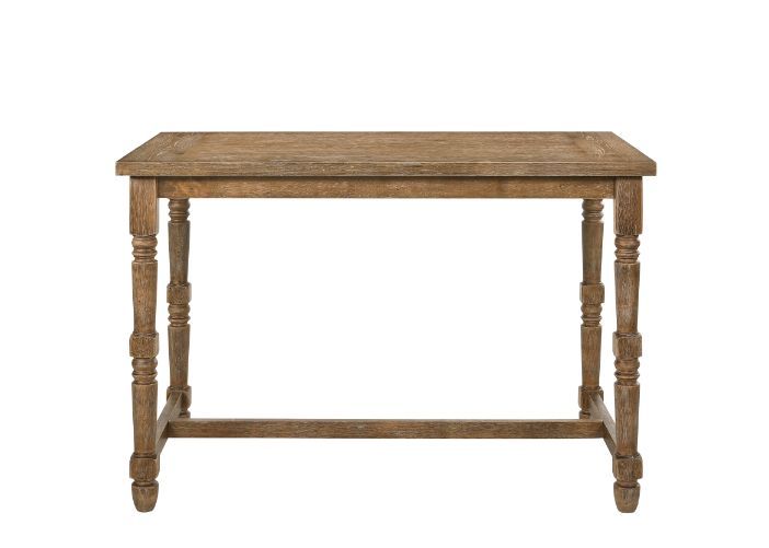 Farsiris - Counter Height Table - Weathered Oak Finish