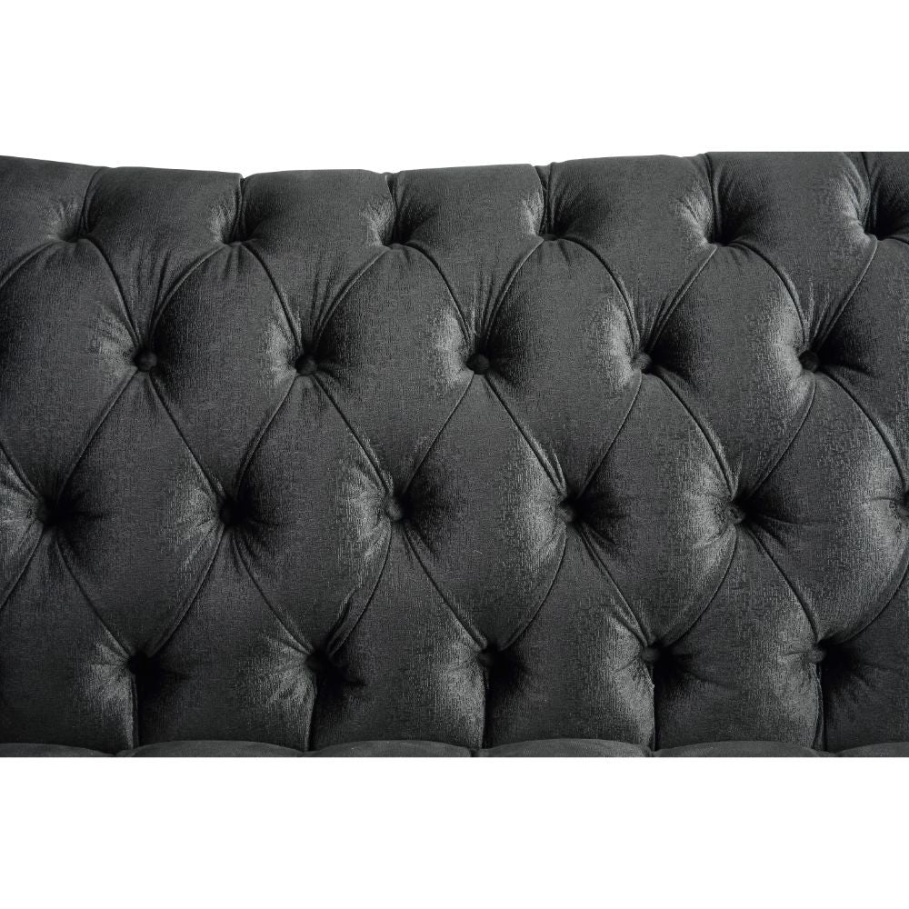 Gaura - Loveseat - Dark Gray Velvet